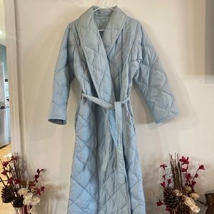 Quilted puffer robe coat